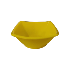 Square Shape Small  Bowl - Made Of Plastic - Yellow
