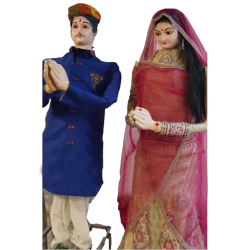 Electronic Male & Female Namaste Statue - 6 FT - Made Of Fiber