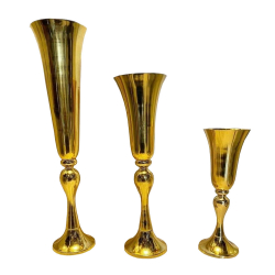 Flower Vase - Set Of 3 -  Made Of Brass
