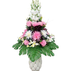 Artificial Flower Pillar Bouquet - Made of Plastic