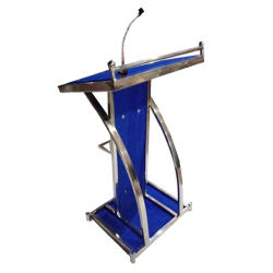 Podium with Paper Clip & 1 Mike - 4 FT - Made of Stainless Steel