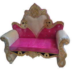 Regular Wedding Sofa & Couches - Made Of Metal - Pink & White Color