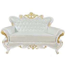 Regular Wedding Sofa &  Couches - Made Of Brass Finish -  White Color