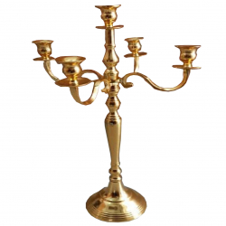 Five Arm Candle Abra - 80 CM - Iron  (Gold Plated)