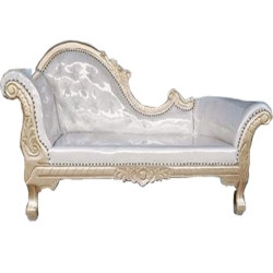 Regular Couches Sofa - Made Of Wood With Golden Polish - White Color
