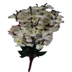 Decorative 7 Stick Blossom Bunch - White Color