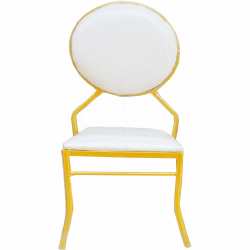 Banquet Chair  - Made Of Stainless Steel- White & Yello..