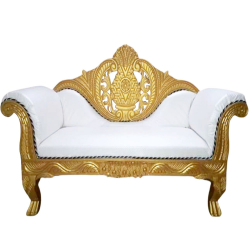 Regular Wedding Sofa & Couches - Made of Wood - White & Golden Color