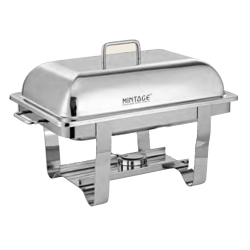 Mintage Chafing Dish - Rectangular Lift Top - Made Of Stainless Steel