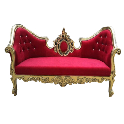 Wedding Sofa & Couches - Made of Wooden Polish - Red & Golden Color