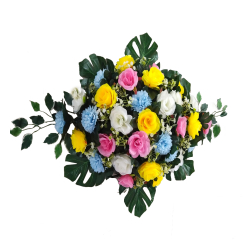 Artificial Flower Bouquet - 1.5 FT X 1.5 FT - Made Of Plastic