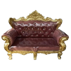 Regular Couches Sofa - Made Of Wood With Golden Polish - Brown Color