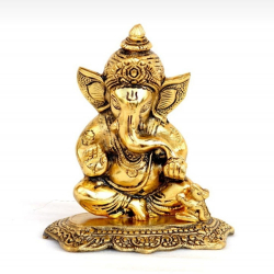 Ganesh Statue - 5 Inch X 3 Inch x 6 Inch - Made Of Metal