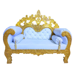 Regular Wedding Sofa & Couches - Made Of Wood - White & Golden Color