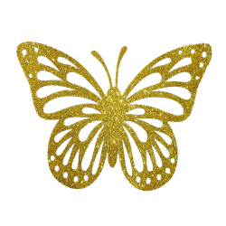 Glittering Foam Butterfly - 6 Inch x 8 inch - Golden Color