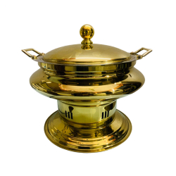 Malabar - Round Chafing Dish with Lid - 6 LTR - Made of PVD Coated Stainless Steel