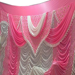Pink kadai kadai  Curtain - 9 FT X 20 FT - Made Of Bright Lycra