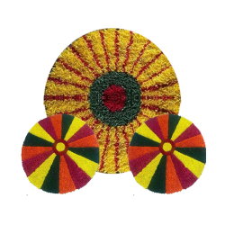 Decorative Round Stage Setup -  Set Of 3 - Made Of Polyester