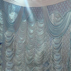 Aqua Tone to Tone Curtain - Made Of Bright Lycra