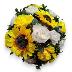 Artificial Rose & Sun Flower Bouquet - Multi Color