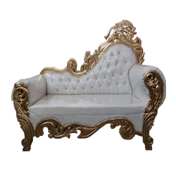 Regular Couches Sofa - Made Of Wood - white & Golden Color