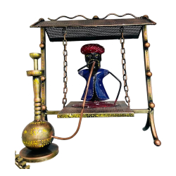 Fancy Rajasthani Man with Hookah - 16 Inch X 14 Inch - Made Of Iron