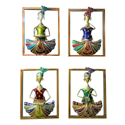 Fancy Wall Hanging Musician Set of 4 - 12.5 Inches X 9 Inches - Made Of Iron