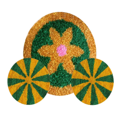 Decorative Round Stage Setup -  Set Of 3 - Made Of Polyester