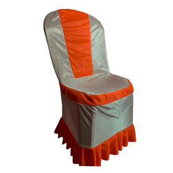 Chair Cover - Made Of Bright Lycra - Orange & White Color