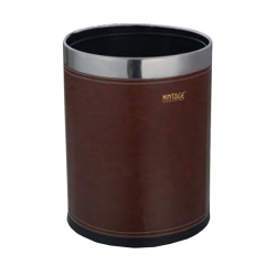 Mintage Double Layer Leather Bin Twister With Bucket - Made Of Stainless Steel