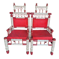 Sankheda Chair - 1 Pair ( 2 Chairs ) - Made Of Sankheda Wood