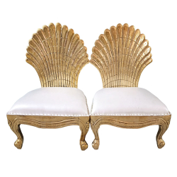 Vidhi-Mandap Chair -1 Pair (2 Chairs) - Made Of Wood & Brass Coating