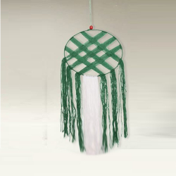 Macrame Wall Hanging - 10 Inch x 25 Inch - Green Color
