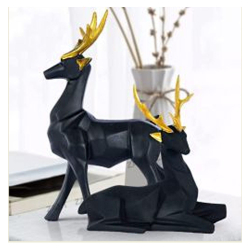 Black Deer Set - Made of Made of Polyresin