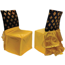 Chair Cover With Shivari Cap - Made Of Velvet & Net