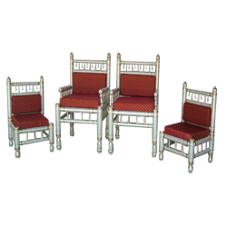 Sankheda Chair - 1 Pair ( 2 Wedding Chairs ) & 1 Pair ( 2 Vidhi Chairs ) - Made Of Wood