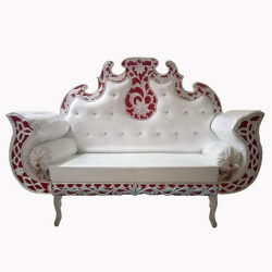 Regular Wedding Sofa & Couches - Made Of Metal - White  & Red Color