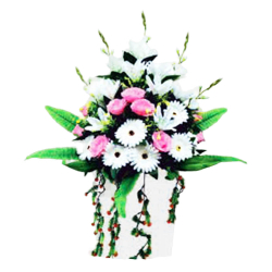 Artificial Flower Pillar Bouquet - Made of Plastic