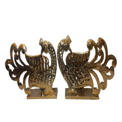 Fancy Decorative Peacock ( Set of 2)  - Made of Golden Steel Sheet