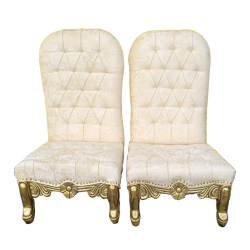 Vidhi-Mandap Chair -1 Pair (2 Chairs) - Made Of Wood & Brass Coating