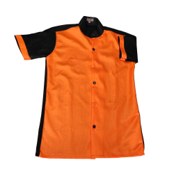 Kitchen Uniform - Made Of Gabeding Cloth - Black & Orange Color