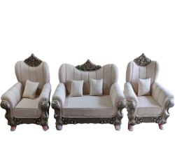 Wedding Sofa Set (1 Sofa & 2 Chairs) - Made Of Wood With Polish
