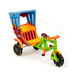 Cycle Rikshaw Showpiece - 7 Inch X 3 Inch X 5 Inches - Made of Wood