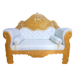 Regular Wedding Sofa & Couches - Made Of Wood - White & Golden Color