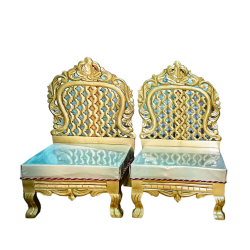 Vidhi-Mandap Chairs 1 Pair (2 Chairs) - Made Of Wood With Polish