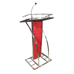 Podium with Paper Clip & 1 Mike - 4 FT - Made of Stainless Steel