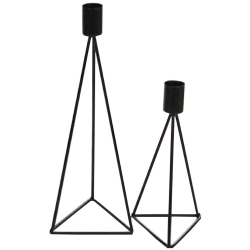 Triangle Candle Stand  Set Of 2 - 15 CM & 30 CM - Made Of Iron & Metal