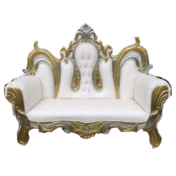 Regular Wedding Sofa & Couches - Made Of Wooden - White & Golden Color