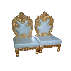 Vidhi Mandap Chair - 1 Pair (2 Chair) - Made Of Wood With Polish