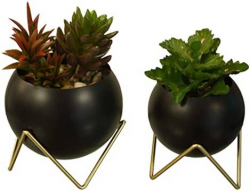 Desk Planters with Stand - Made of Metal Set Of 2